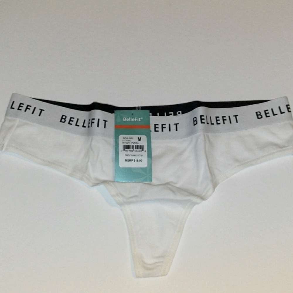 NWT Bellefit white thong